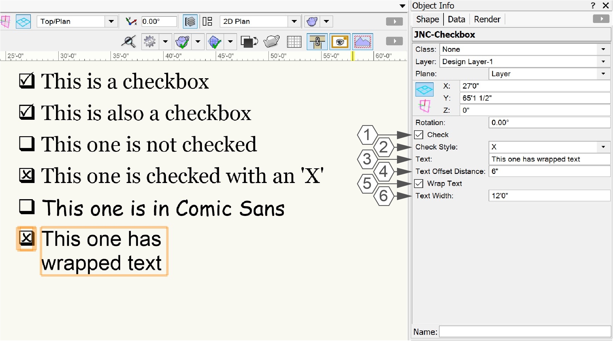 Object Info Palette Example